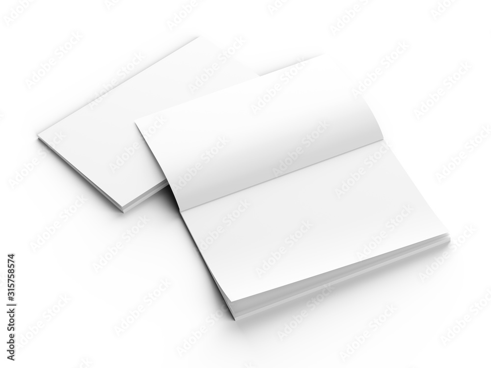 Magazine with open cover. Vertical A4 format. 3d illustration. Magazine with open cover. Vertical A4 format. 3d illustration.