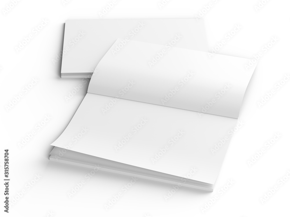 Magazine with open cover. Vertical A4 format. 3d illustration. Magazine with open cover. Vertical A4 format. 3d illustration.