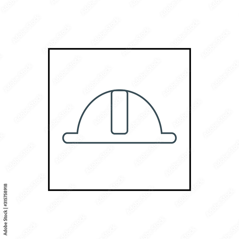 Helmet or hard hat vector icon symbol isolated on white background Helmet or hard hat vector icon symbol isolated on white background