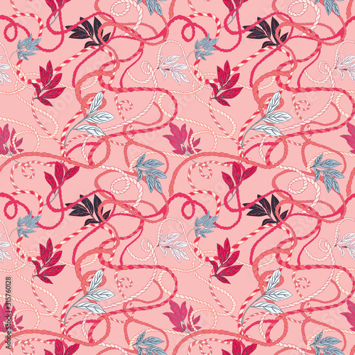 Leaf VectorTextile Fashion Seamless Rope Pattern
