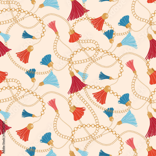 Seamless Vector Tassel Fashion Pattern