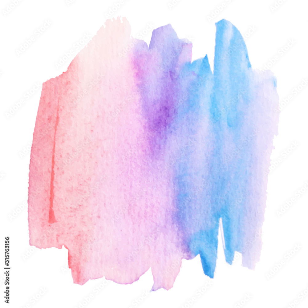 Pastel color watercolor brush paint paper texture vector isolated splash on  white background for banner, poster, wallpaper. Abstract hand drawn  colorful stylized water art illustration for design Stock Vector | Adobe  Stock