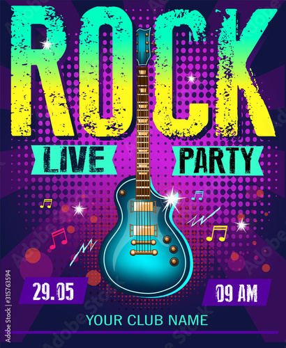 Rock Music Festival Flyer. Vector Illustration. Poster Royalty Free SVG,  Cliparts, Vectors, and Stock Illustration. Image 81966316.