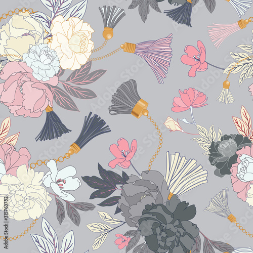 Seamless Vector Botanical Fashion Pattern