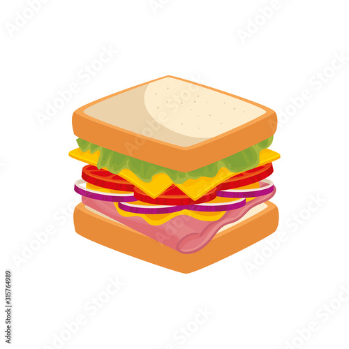 delicious sandwich food isolated icon