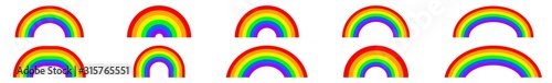 Fotografie, Obraz Rainbow Icon Colors | Rainbows | Peace Symbol | Weather Logo | Happy Sign | Isol