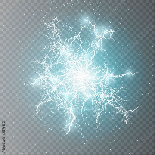  Lightning flash light thunder sparks on a transparent background. Fire and ice fractal lightning, plasma power background vector illustration. Lightning flash light PNG.