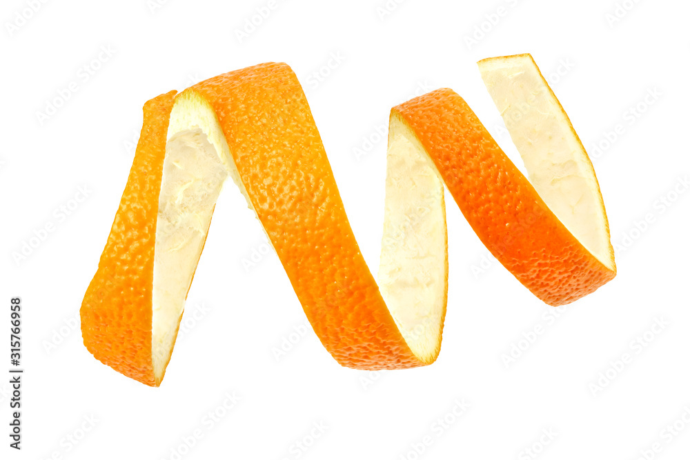 fresh orange peel isolated on white background fresh orange peel isolated on white background