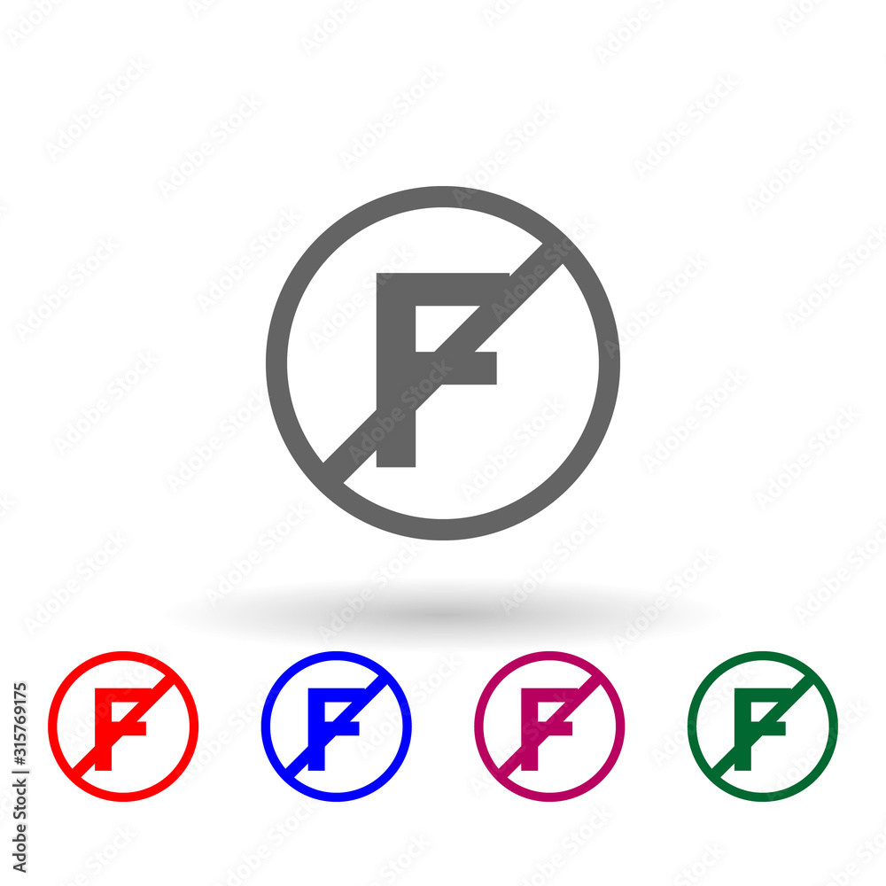 Ban on feelings multi color icon. Simple glyph, flat vector of web icons for ui and ux, website or mobile application Ban on feelings multi color icon. Simple glyph, flat vector of web icons for ui and ux, website or mobile application