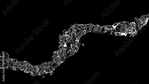 High resolution water splash isolated on black background