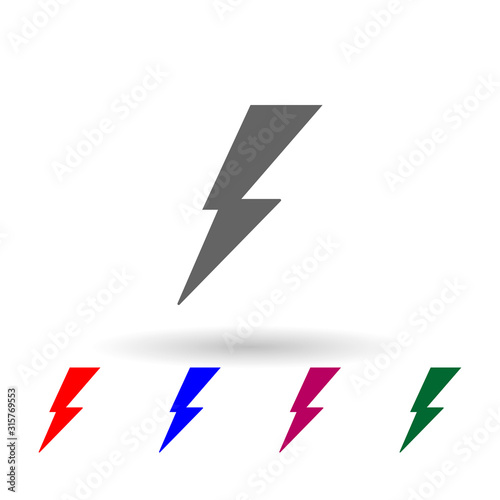 Free Download Lightning multi color icon. Simple glyph, flat vector of web icons for ui and ux, website or mobile application - GFXLoad
