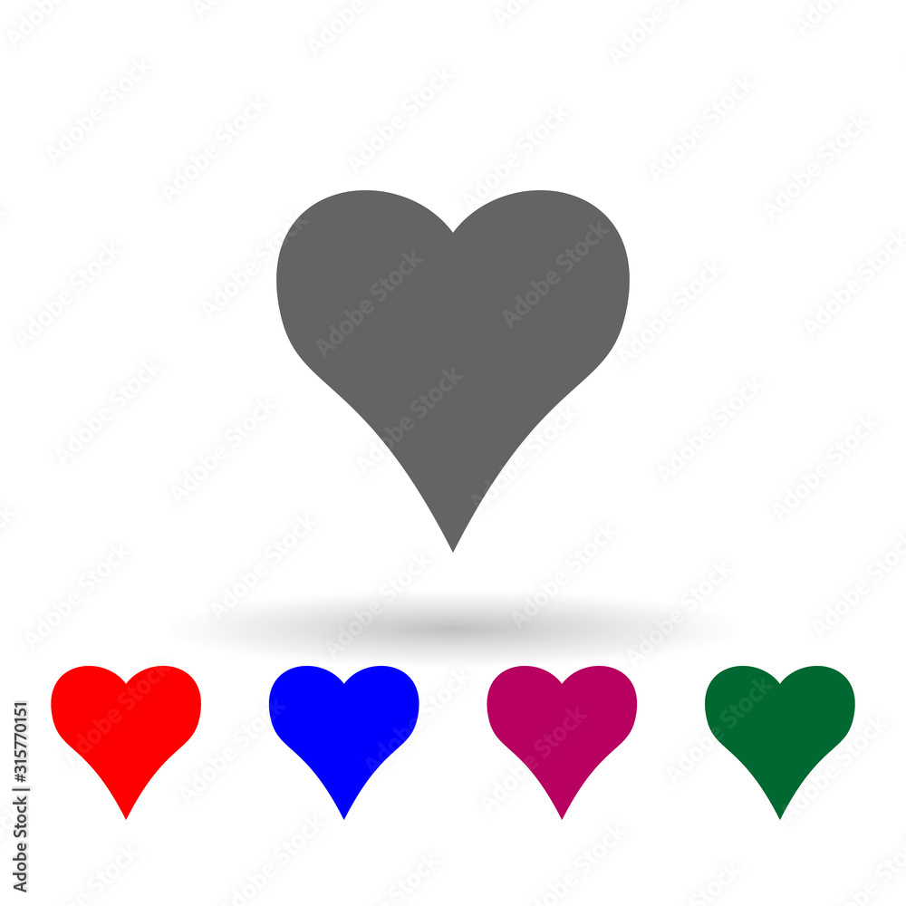 A heart multi color icon. Simple glyph, flat vector of web icons for ui and ux, website or mobile application