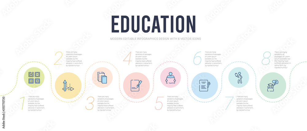 education concept infographic design template. included woman with idea, leisure, title, man reading, calligraphy, two books icons education concept infographic design template. included woman with idea, leisure, title, man reading, calligraphy, two books icons