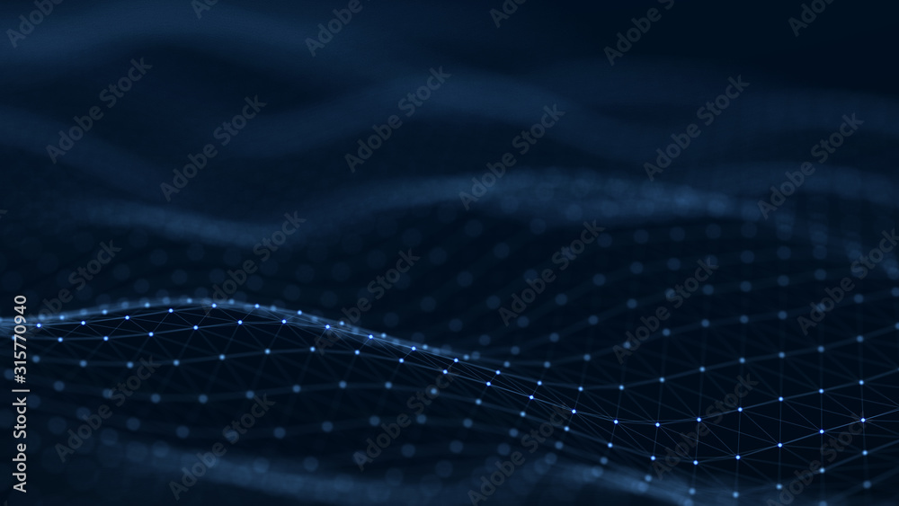 Abstract futuristic wave background. Network connection dots and lines. Digital structure. 3d rendering. Abstract futuristic wave background. Network connection dots and lines. Digital structure. 3d rendering.
