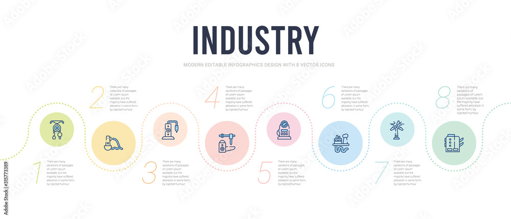 industry concept infographic design template. included electronic print machine, eco windmill, geothermal, fuel filling, machinery, robotic arm, icons industry concept infographic design template. included electronic print machine, eco windmill, geothermal, fuel filling, machinery, robotic arm, icons