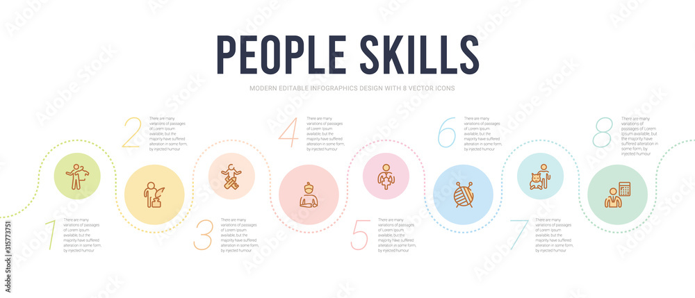 people skills concept infographic design template. included accountant, ailurophile, knitting, journalist, painter, interior de icons people skills concept infographic design template. included accountant, ailurophile, knitting, journalist, painter, interior de icons