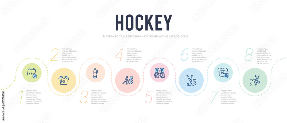 hockey concept infographic design template. included maple leaf, commerce, hockey stick, visitors, bowman, drink icons hockey concept infographic design template. included maple leaf, commerce, hockey stick, visitors, bowman, drink icons