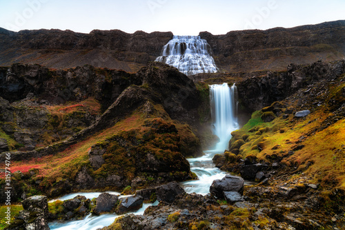 Dynjandi waterfall Iceland autumn