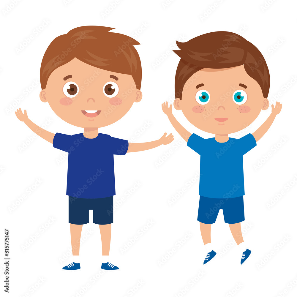 handsome boys standing on white background handsome boys standing on white background