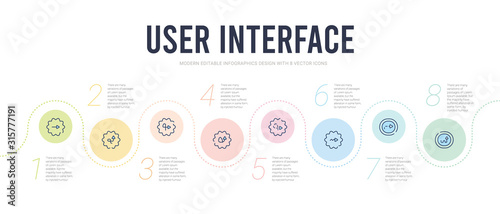 user interface concept infographic design template. included swirly scribbled arrow, turn right arrow with broken line, undulating arrow, scribble broken line, up with scribble, rotated right with