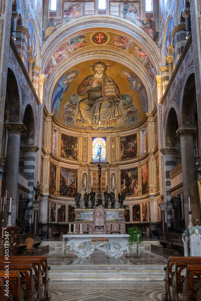 Pisa Cathedral Interior, Piazza dei Miracoli, Pisa, Tuscany, Italy