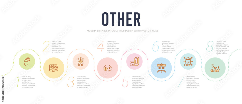 other concept infographic design template. included chichen hen, prority, smarthome, metal paper clip, vintage eyeglasses, clock pointing four o'clock icons other concept infographic design template. included chichen hen, prority, smarthome, metal paper clip, vintage eyeglasses, clock pointing four o'clock icons