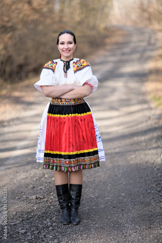 Slovakian folklore Traditional woman costume. 