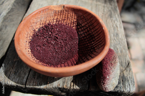 Organic textile dye called Grana cochinilla. 