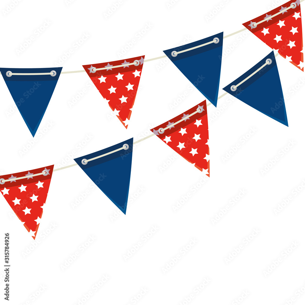 Isolated usa banner pennant vector design Isolated usa banner pennant vector design