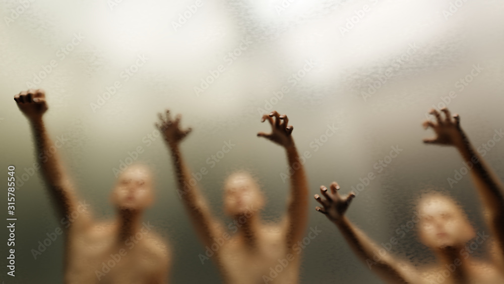 fear abuse scary women frosted glass agression crime 3D illustration fear abuse scary women frosted glass agression crime 3D illustration
