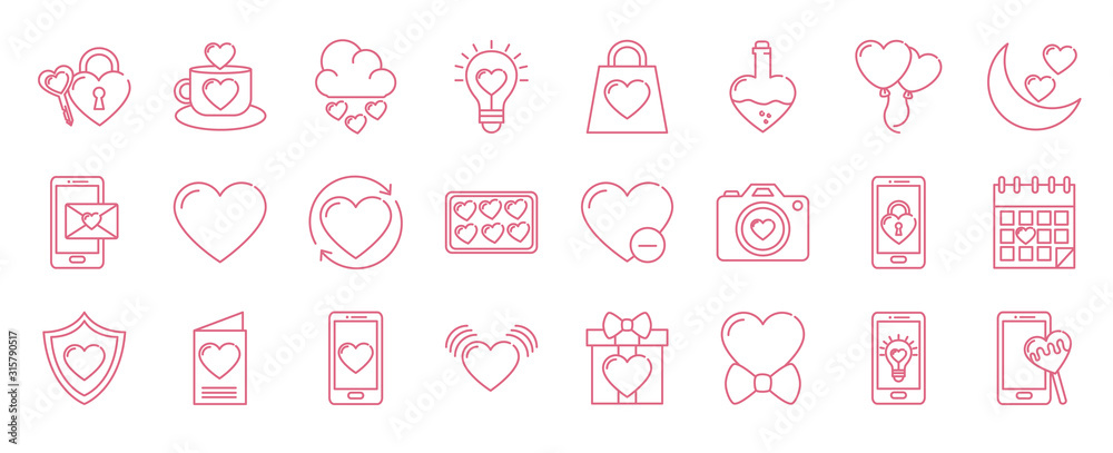 Isolated love icon set vector design Isolated love icon set vector design