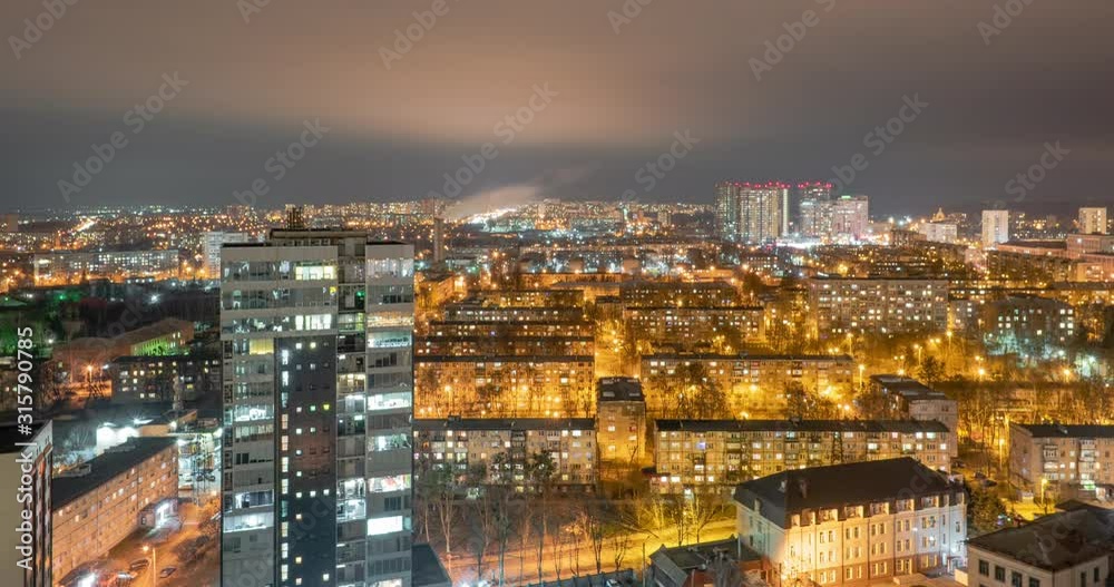 Hyperlapse at the night from the roof in 4K Hyperlapse at the night from the roof in 4K