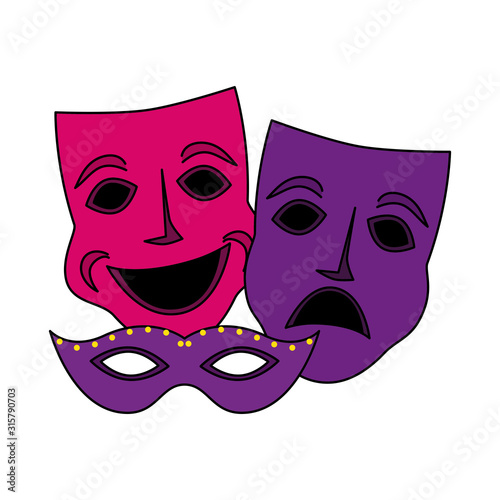 Isolated mardi gras masks vector design