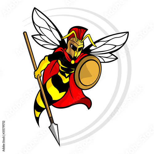Bee Spartan Warrior Guard vector
