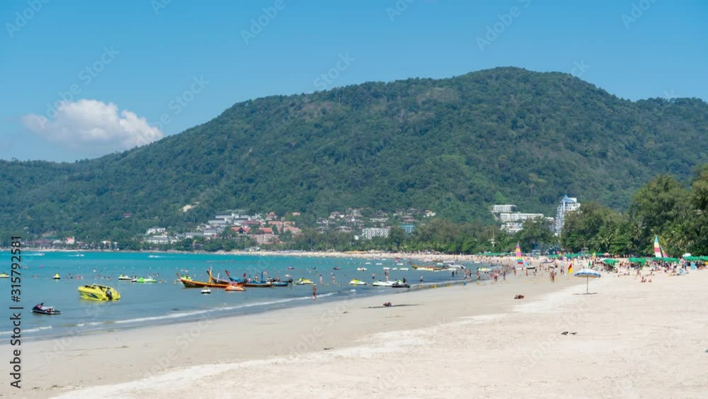 4k timelapse of travel people relax on the patong beach Phuket thailand in summer travel season 4k timelapse of travel people relax on the patong beach Phuket thailand in summer travel season
