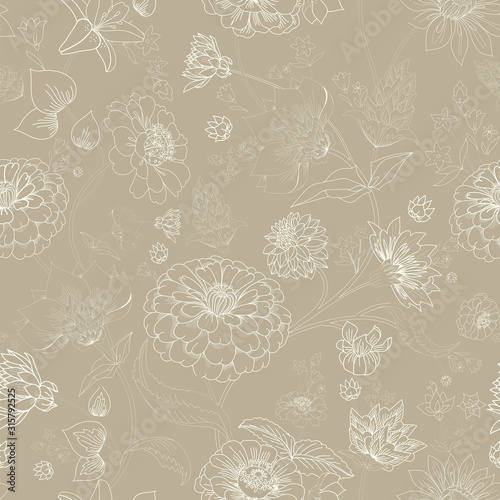 Wallpaper Mural Floral seamless original pattern in vintage paisley style Torontodigital.ca