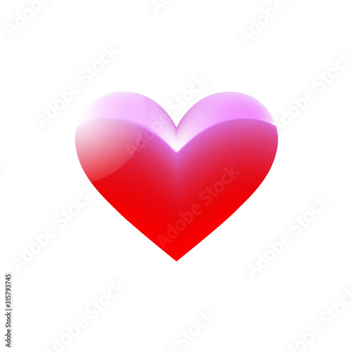Beautiful heart on white background. Saint Valentine Day. Love message. Greeting card