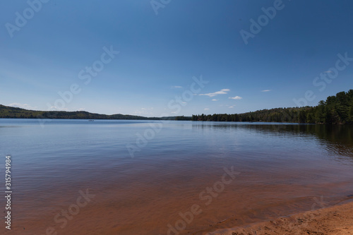 A lake on a sunny day