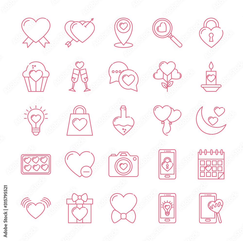 Isolated love icon set vector design Isolated love icon set vector design