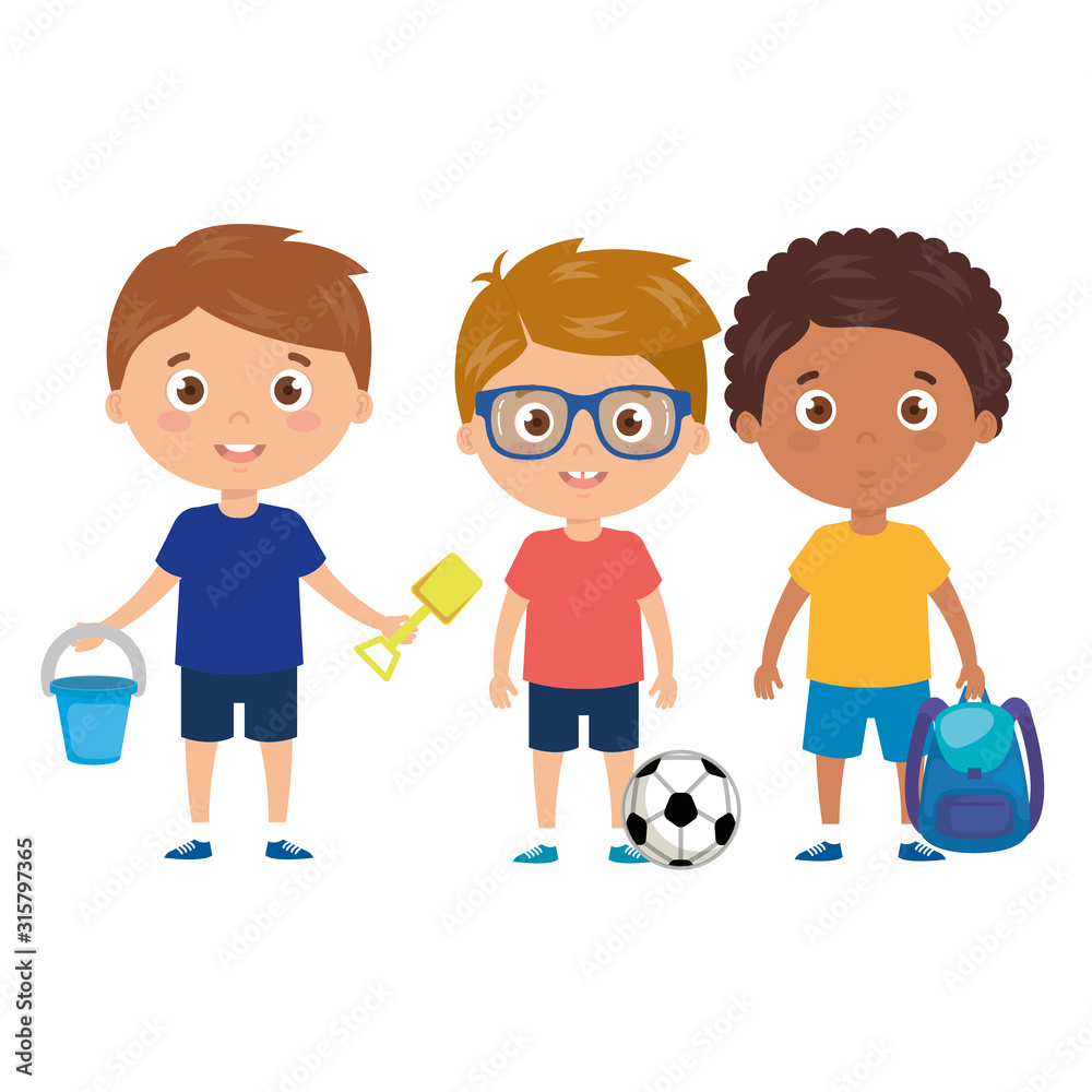 scene of boys standing on white background scene of boys standing on white background