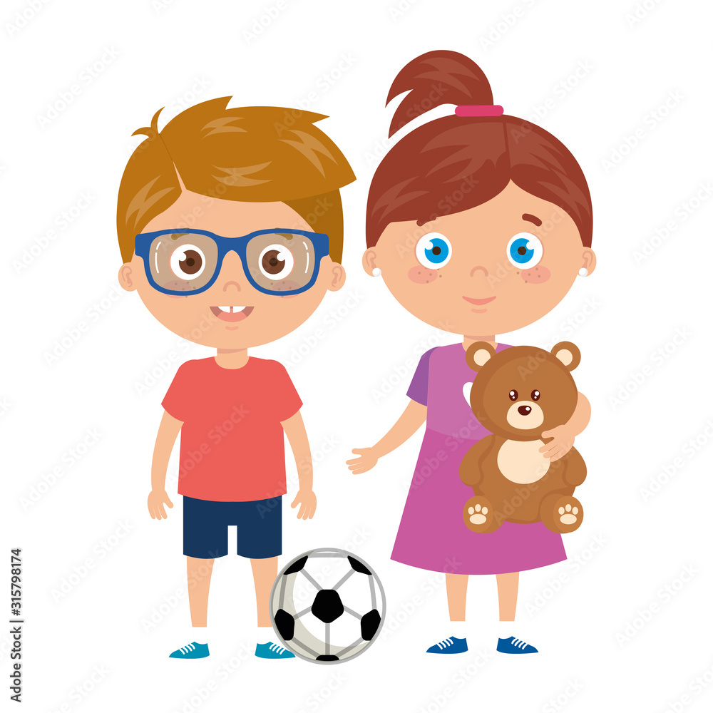 scene children standing on white background scene children standing on white background