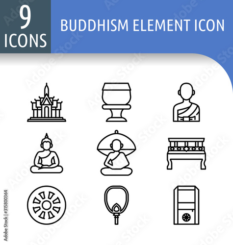 bhuddism element line icon