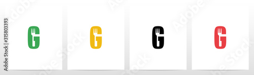 Fork On Letter Logo Design G