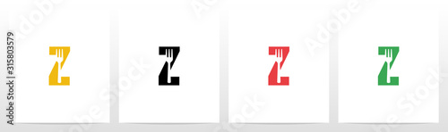 Fork On Letter Logo Design Z