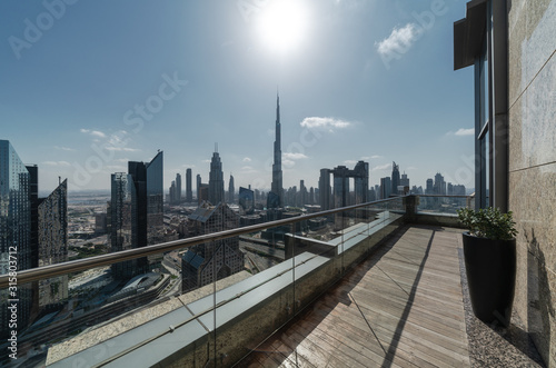 Balcony of  Modern Hotel in Dubai UAE.  © Eugene