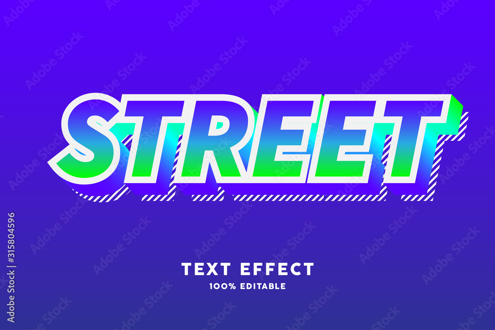 Street text effect, editable text