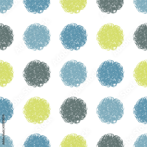 Polka dot doodle geometric vector seamless pattern.