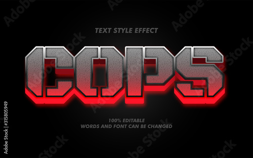 Strong Bold Cops or Army Text Style Effect