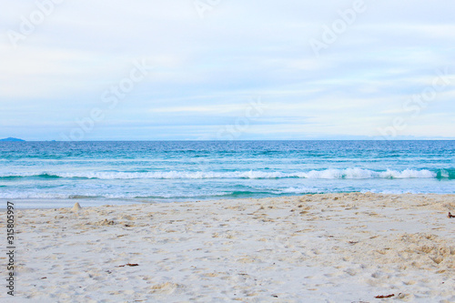 White sand beach and sea