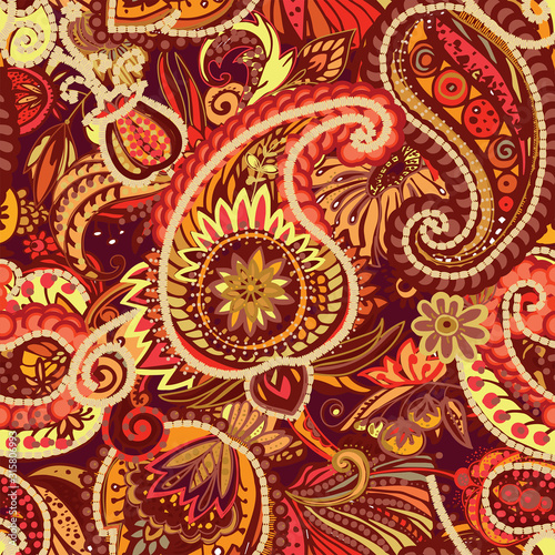 Original traditional oriental vintage paisley pattern in a modern version.